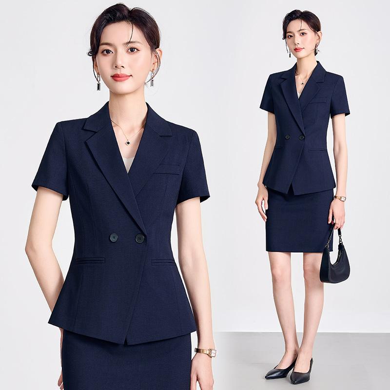 春 コーデ レディース ファッション オシャレ カワイイ シンプル きれいめ ナチュラル 上品カジュアル 婦人服 スーツ スカート 夏 半袖 ウエスト ホテル ユニフォーム フロント マネージャー フォーマルウェア