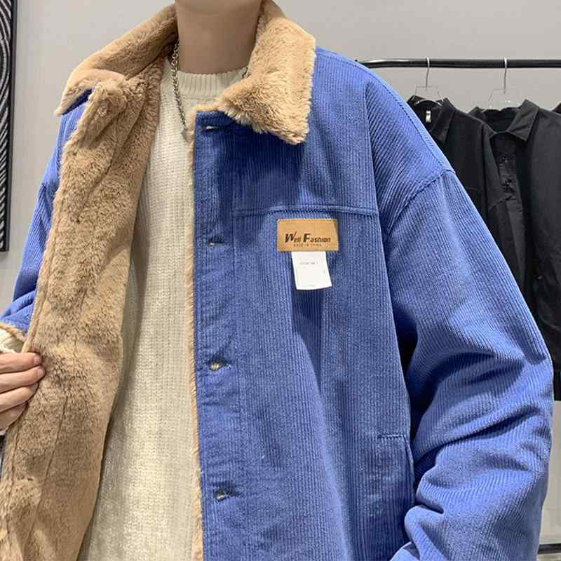 秋 冬 コーデ メンズ 服 分かりやすい 流行り物 オシャレ 成年者 かっこいい 馬鹿でかい大きさ 表どおり 成人男性服 コール天 綿 厚地の外套 天鵞絨 アメリカン 綿織物厚地の外套 ハイエンド ラムウール