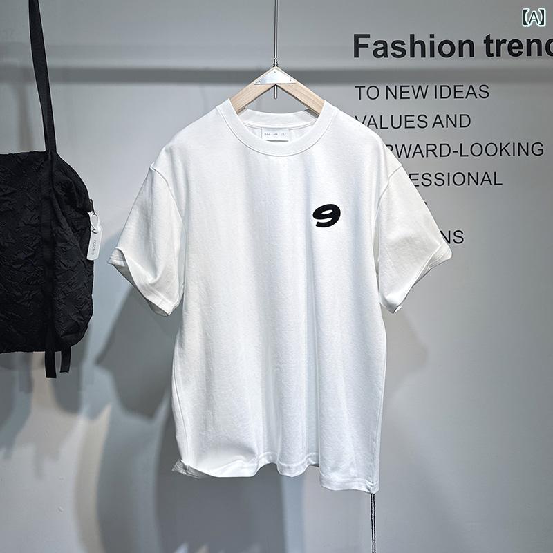 メンズ ファッション オシャレ 男性用 シンプル 大人 かっこいい カジュアル ストリート ヒップホップ HipHop シンプル ピュアコットン 半袖 T シャツ 夏 トップス 白 ボトム シャツ 半袖
