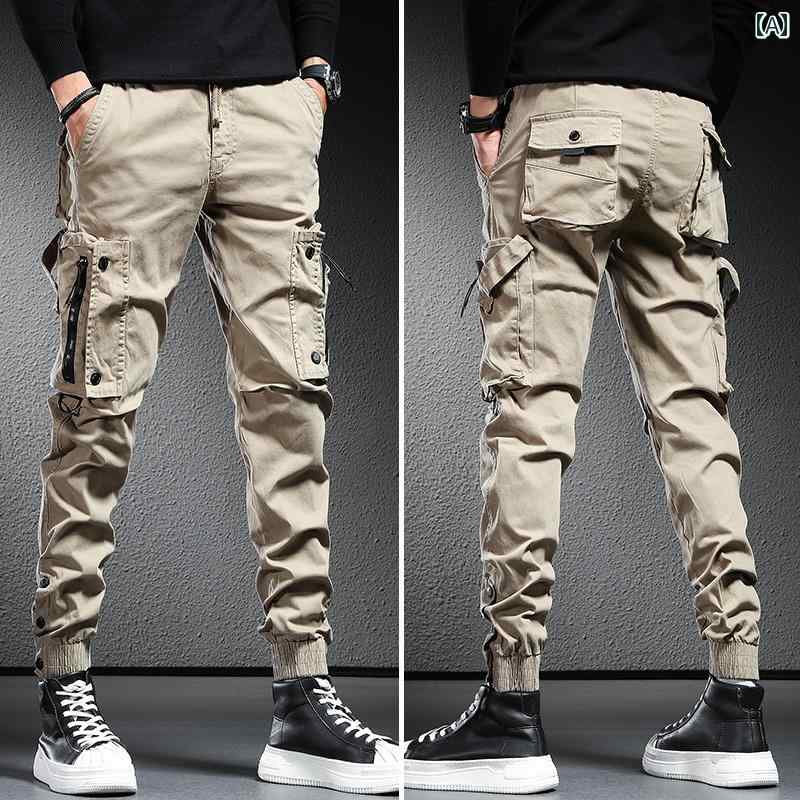 メンズ ファッション オシャレ 男性用 シンプル 大人 かっこいい カジュアル ストリート ヒップホップ HipHop カーキ 春 パンツ 春 パンツ