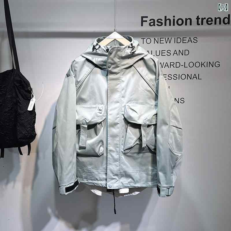 メンズ ファッション オシャレ 男性用 シンプル 大人 かっこいい カジュアル ストリート ヒップホップ HipHop スプリング コート ジャケット ワークウェア ジャケット