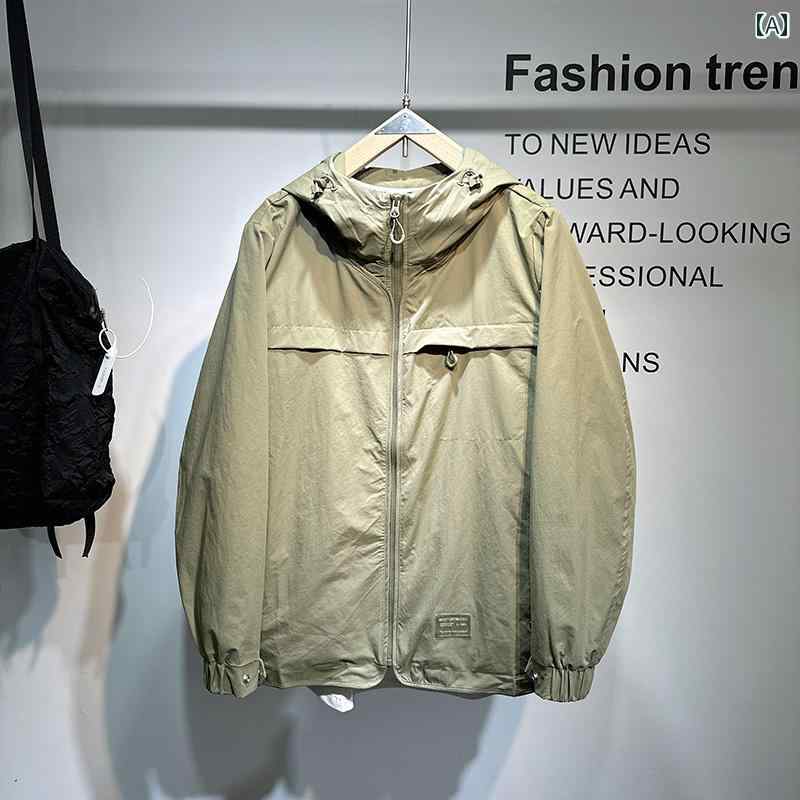 メンズ ファッション オシャレ 男性用 シンプル 大人 かっこいい カジュアル ストリート ヒップホップ HipHop スプリング コート ワークジャケット ジッパー ジャケット 春 ショート コート｜リコット