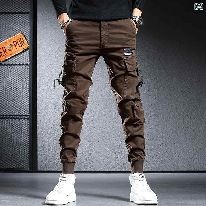 メンズ ファッション オシャレ 男性用 シンプル 大人 かっこいい カジュアル ストリート ヒップホップ HipHop 春 パンツ マルチ ストリート スタイル スリム パンツ 綿