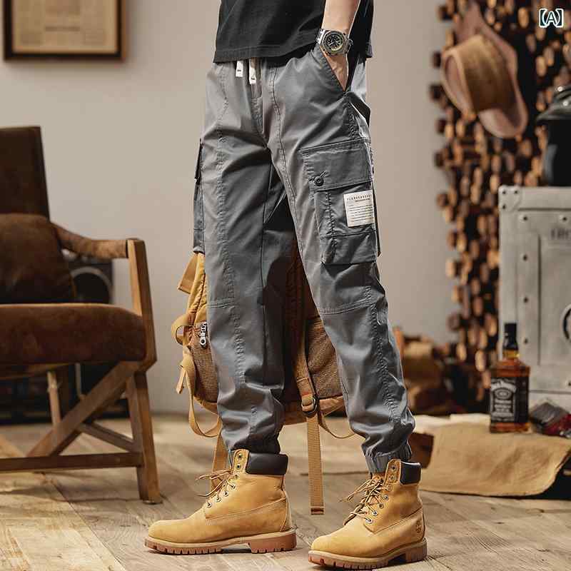 メンズ ファッション オシャレ 男性用 シンプル 大人 かっこいい カジュアル ストリート ヒップホップ HipHop アメカジ 薄手 パンツ ストレッチ パンツ