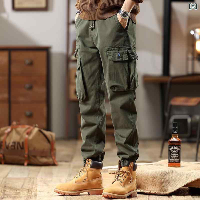 メンズ ファッション オシャレ 男性用 シンプル 大人 かっこいい カジュアル ストリート ヒップホップ HipHop アメカジ ルーズ 大きいサイズ マルチ パンツ レトロ