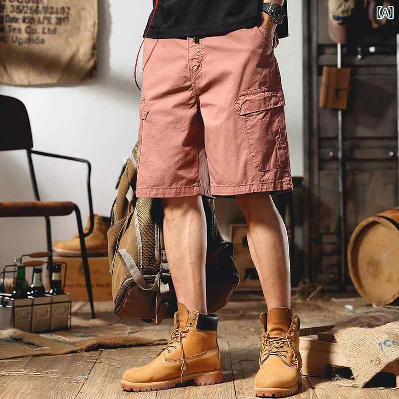メンズ ファッション オシャレ 男性用 シンプル 大人 かっこいい カジュアル ストリート ヒップホップ HipHop 夏 アメカジ スタイル カーゴ ショーツ アウトドア スポーツ パンツ ハーフパンツ