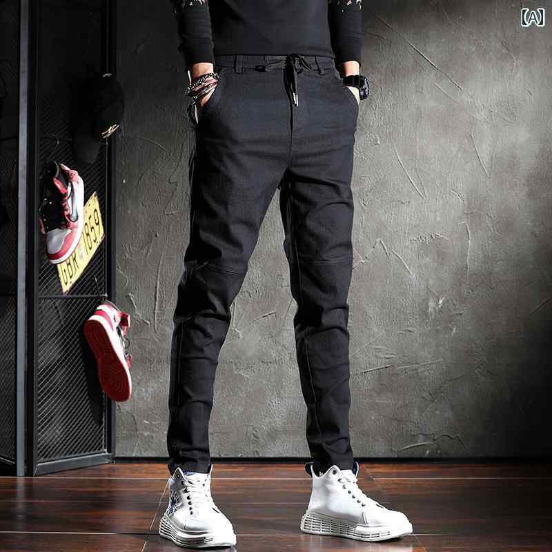 メンズ ファッション オシャレ 男性用 シンプル 大人 かっこいい カジュアル ストリート ヒップホップ HipHop パンツ スリムフィット ソリッドカラー パンツ ストレッチ ウエスト ストレート パンツ 7,229円