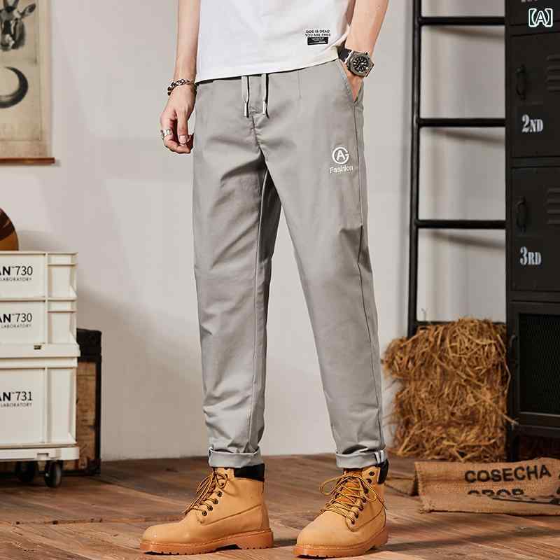 メンズ ファッション オシャレ 男性用 シンプル 大人 かっこいい カジュアル ストリート ヒップホップ HipHop パンツ 春夏 ルーズ ストレート パンツ