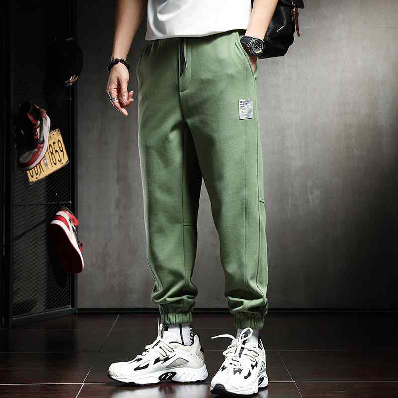メンズ ファッション オシャレ 男性用 シンプル 大人 かっこいい カジュアル ストリート ヒップホップ HipHop 春夏 スポーツ パンツ 薄手 ルーズ ヴィンテージ ニット パンツ タイ レッグ スウェットパンツ