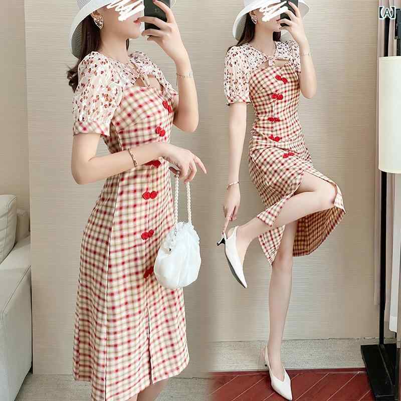 レディース ファッション 服 オシャレ カワイイ 女性用 シンプル 大人カワイイ 大きいサイズ 婦人服 フレンチ ドレス 夏 スタイル 海辺 バカンス バケーション バカンス スリム アジアン ドレス スカート
