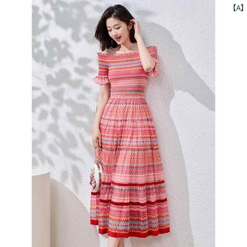 レディース ファッション 服 オシャレ カワイイ 女性用 シンプル 大人カワイイ 大きいサイズ 婦人服 フレンチ シフォン 花柄 ドレス 夏 スタイル スリミング 海辺 バカンス バケーション バカンス ロング スカート|リコット
