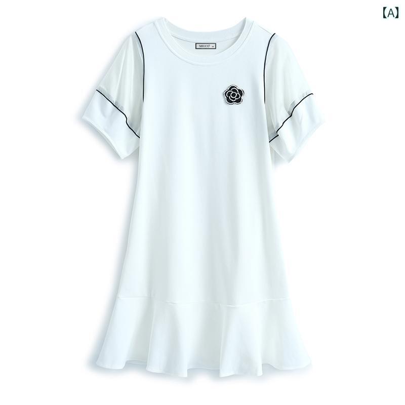 レディース ファッション 女性用 オシャレ カワイイ ビーズ フリル 半袖 体型 着痩せ ワンピース 夏｜リコット 9,427円