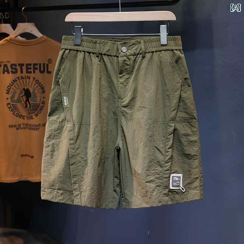 メンズ 男性用 ファッション オシャレ シンプル 大人 かっこいい ストリート ヒップホップ HipHop ソフト ショーツ ポート レトロ ストレート 夏 薄手 通気性 ハーフパンツ