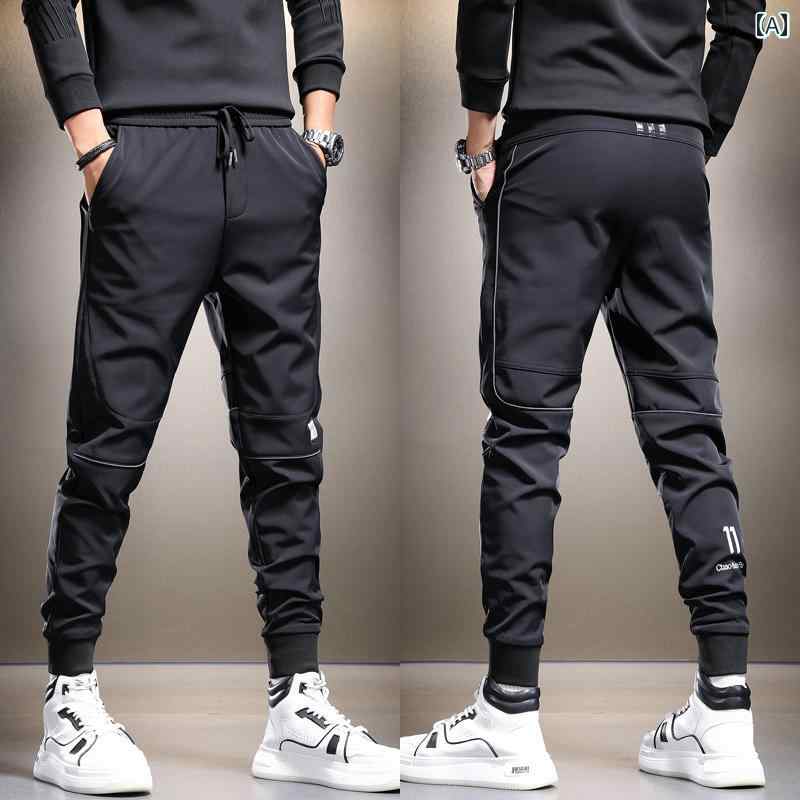 メンズ 男性用 ファッション オシャレ シンプル 大人 かっこいい ストリート ヒップホップ HipHop パンツ スタイル ストレッチ スリム スポーツ パンツ