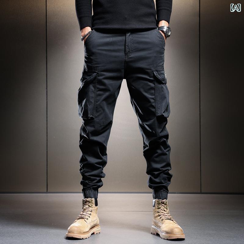 メンズ 男性用 ファッション オシャレ シンプル 大人 かっこいい ストリート ヒップホップ HipHop マルチ ポケット 迷彩 スリム パンツ