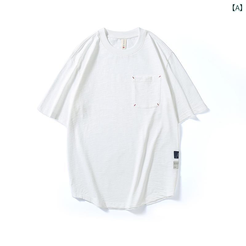 メンズ 男性用 ファッション オシャレ シンプル 大人 かっこいい ストリート ヒップホップ HipHop レトロ カジュアル 綿 半袖 T シャツ 夏 綿 ラウンドネック 大きいサイズ T シャツ