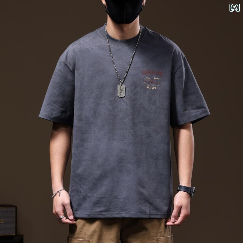 メンズ 男性用 ファッション オシャレ シンプル 大人 かっこいい ストリート ヒップホップ HipHop 春夏 半袖 T シャツ アメリカン ラウンドネック 280 グラム ヘビーウェイト T シャツ