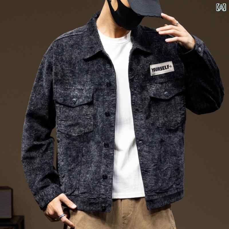 メンズ 成人男性用 流行り物 オシャレ 分かりやすい 成年者 かっこいい 表どおり 御居処跳ねる HipHop ヘビーウォッシュ タイダイ コール天上衣 ゆったり 馬鹿でかい大きさ 春 上衣