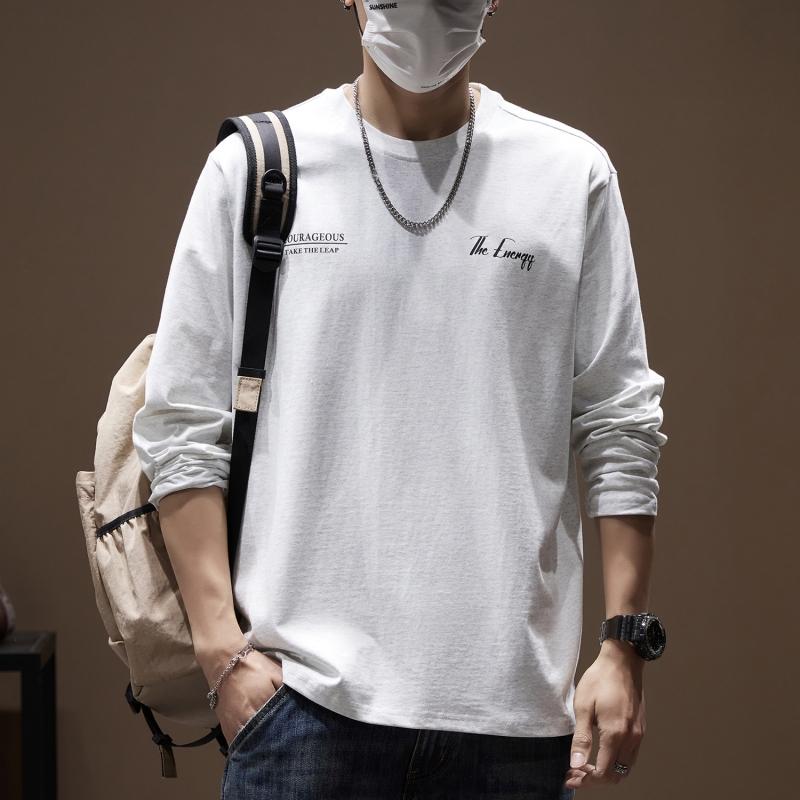 メンズ 男性用 ファッション オシャレ シンプル 大人 かっこいい ストリート ヒップホップ HipHop 春 ピュアコットン 長袖 T シャツ ルーズ 大きいサイズ スウェットシャツ インナー レイヤード T シャツ