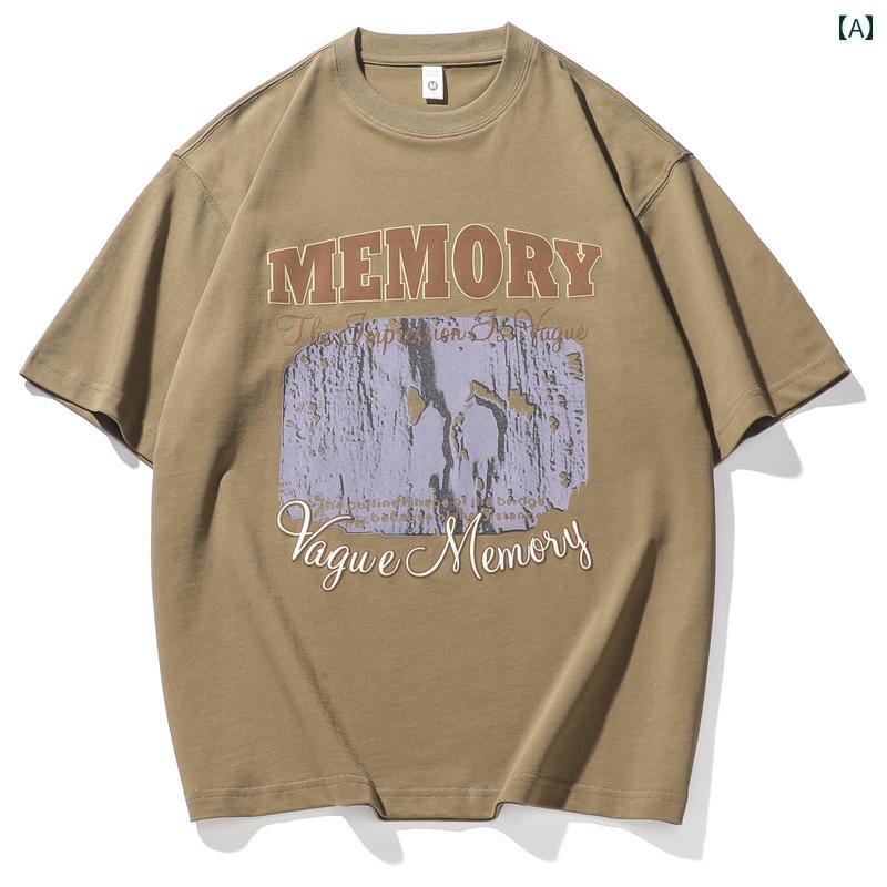 メンズ 男性用 ファッション オシャレ シンプル 大人 かっこいい ストリート ヒップホップ HipHop アメリカ 半袖 T シャツ 半袖 大きいサイズ 夏 綿 ヘビーウェイト T シャツ