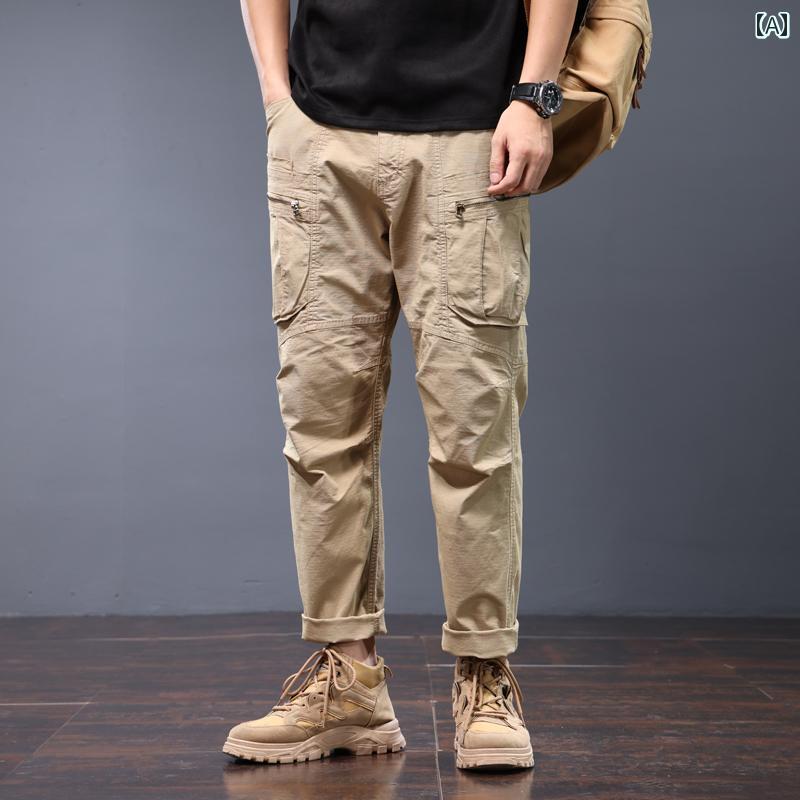 メンズ 男性用 ファッション オシャレ シンプル 大人 かっこいい ストリート ヒップホップ HipHop 春 マルチ バッグ ストレート パンツ カジュアル パンツ 春 6,986円