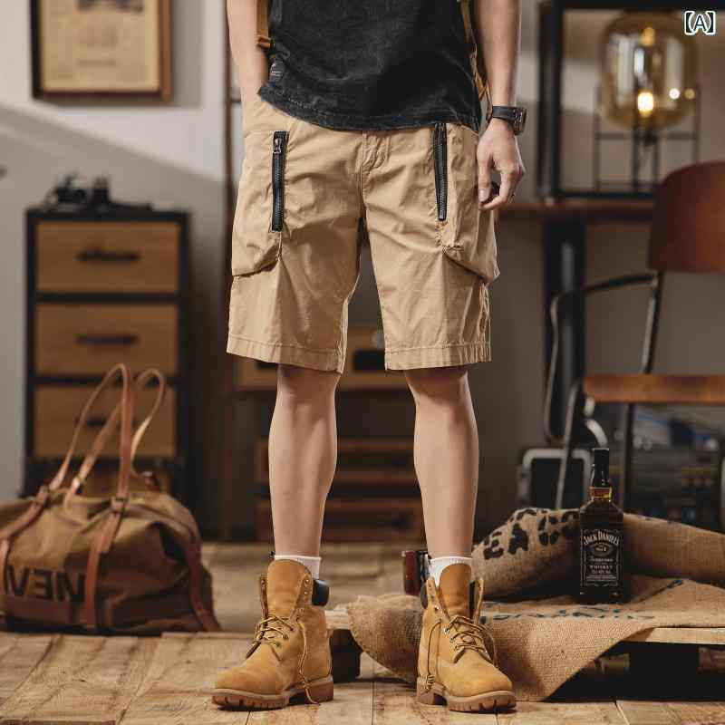 メンズ 男性用 ファッション オシャレ シンプル 大人 かっこいい ストリート ヒップホップ HipHop カーゴ アメリカン 大きいサイズ ゆったり カジュアル ハーフ パンツ 夏 薄手 パンツ