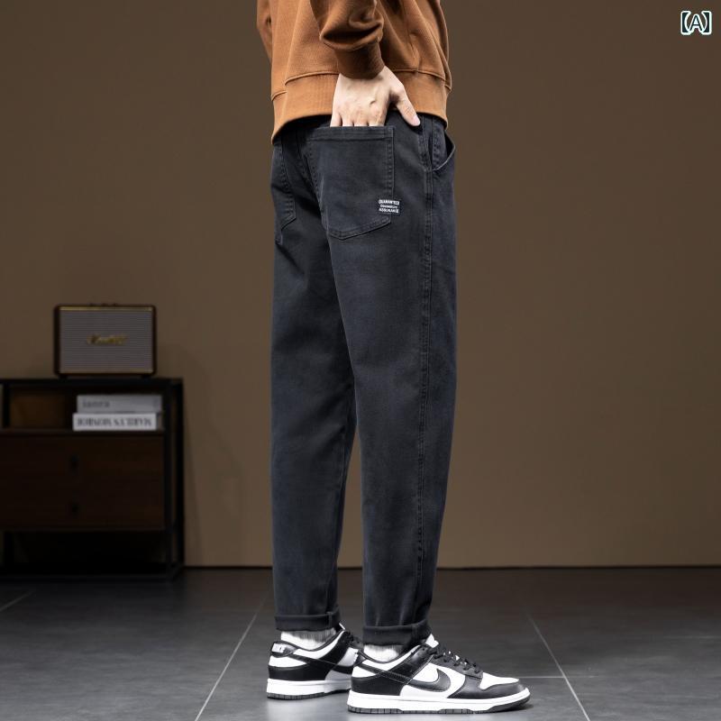 メンズ 男性用 ファッション オシャレ シンプル 大人 かっこいい ストリート ヒップホップ HipHop 夏 カジュアル ジーンズ ストレート ワークウェア ロング パンツ 春
