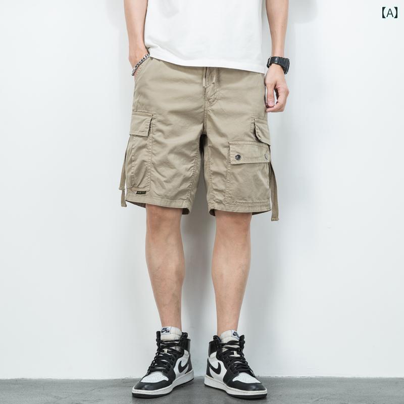 メンズ 男性用 ファッション オシャレ シンプル 大人 かっこいい ストリート ヒップホップ HipHop 夏 ストレート レッグ カジュアル ハーフ パンツ アメリカン ワークウェア パンツ ショート パンツ