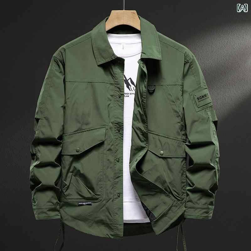 メンズ 男性用 ファッション オシャレ シンプル 大人 かっこいい ストリート ヒップホップ HipHop 綿 コットン ジャケット 春　秋 ルース 大きいサイズ ジャケット
