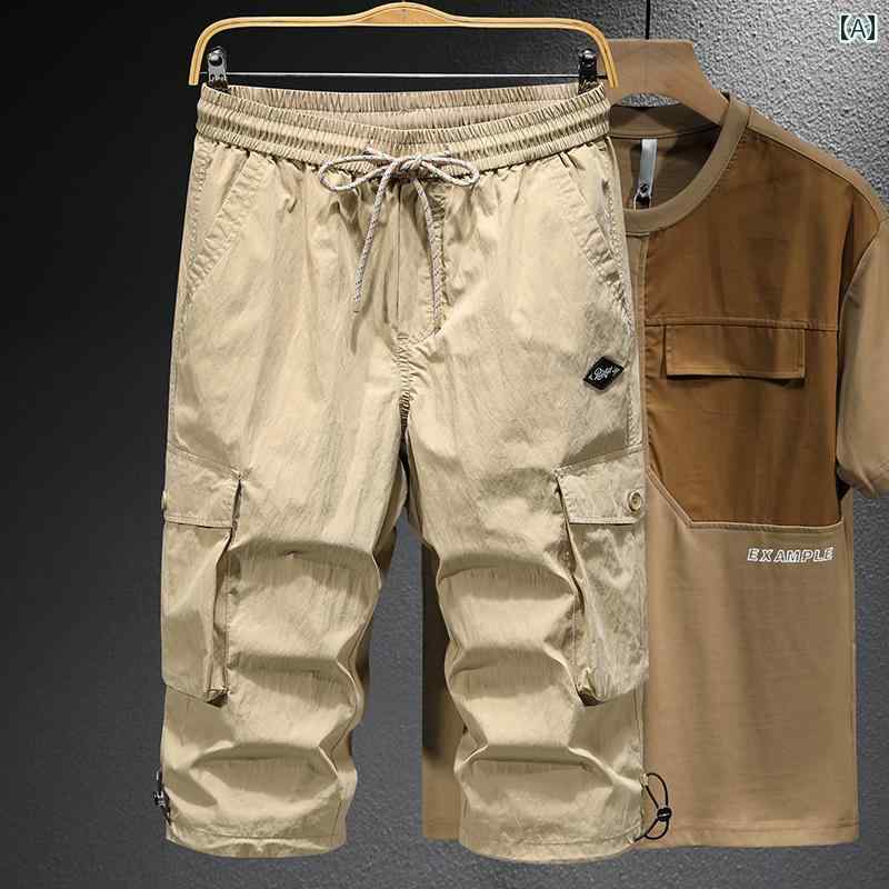 メンズ 男性用 ファッション オシャレ シンプル 大人 かっこいい ストリート ヒップホップ HipHop 夏 冷感 薄手 ストレート 大きいサイズ カジュアル 速乾