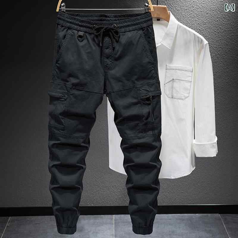 メンズ 男性用 ファッション オシャレ シンプル 大人 かっこいい ストリート ヒップホップ HipHop 春 黒 アウトドア パンツ 韓国ファッション カジュアル パンツ
