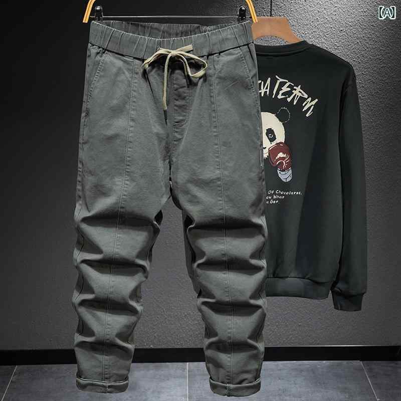 メンズ 男性用 ファッション オシャレ シンプル 大人 かっこいい ストリート ヒップホップ HipHop 春秋 アメリカン カジュアル パンツ 大きいサイズ スポーツ パンツ ストレート カーゴパンツ