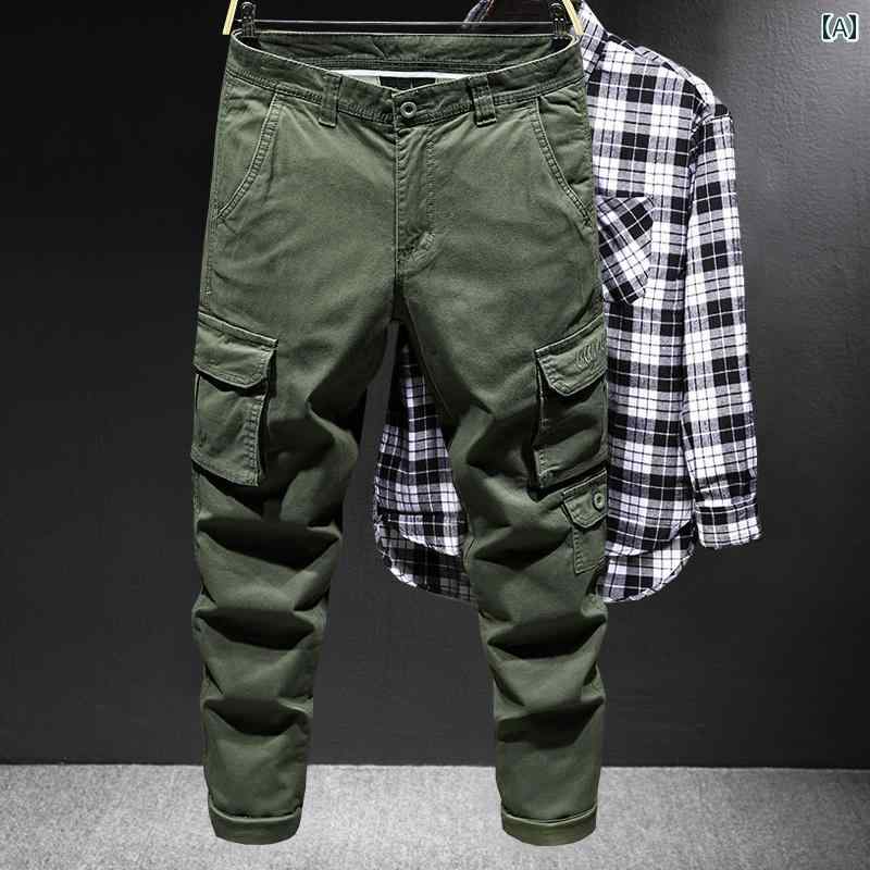 メンズ 男性用 ファッション オシャレ シンプル 大人 かっこいい ストリート ヒップホップ HipHop パンツ ストレート ピュアコットン アウトドア 登山 カジュアル パンツ