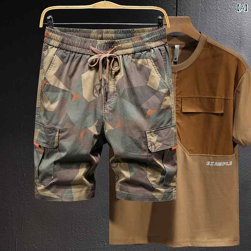メンズ 男性用 ファッション オシャレ シンプル 大人 かっこいい ストリート ヒップホップ HipHop 夏 冷感 薄手 迷彩 カーゴ パンツ ゆったり 大きいサイズ カジュアル パンツ アメリカンン スタイル タクティカル パンツ