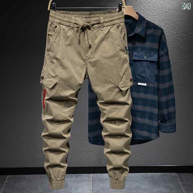 メンズ 男性用 ファッション オシャレ シンプル 大人 かっこいい ストリート ヒップホップ HipHop オートバイ 秋 アウトドア 大きいサイズ カジュアル パンツ マルチ ポケット コットンパンツ