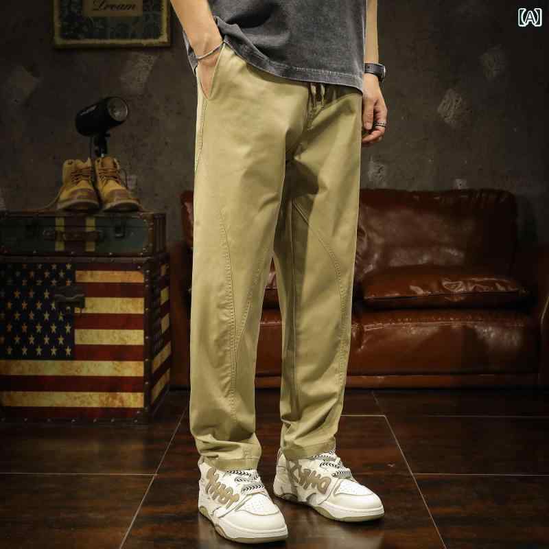 メンズ 男性用 ファッション オシャレ シンプル 大人 かっこいい ストリート ヒップホップ HipHop カジュアル パンツ 秋 コットン ストレート ルーズ 大きいサイズ イン スポーツ