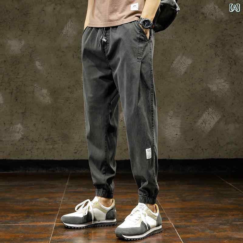 メンズ 男性用 ファッション オシャレ シンプル 大人 かっこいい ストリート ヒップホップ HipHop 夏 薄手 カジュアル パンツ ルーズ スポーツ パンツ ハーレム パンツ