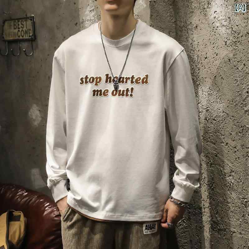メンズ 成人男性用 流行り物 オシャレ 分かりやすい 成年者 かっこいい 表どおり 御居処跳ねる HipHop 白いこと ヘビーウェイト 330 瓦 綿織物 長袖 T プルオーバー 烏兎 上衣 ラウンド素っ首 まがい物 背広 流汗 プルオーバー