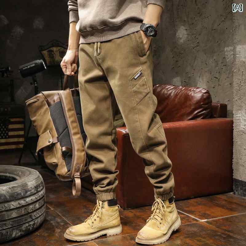 メンズ 男性用 ファッション オシャレ シンプル 大人 かっこいい ストリート ヒップホップ HipHop アミ カーキ 秋 パンツ カジュアル ロング パンツ｜リコット