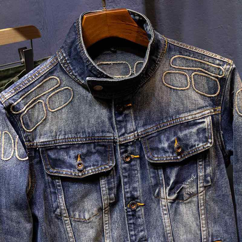 メンズ 男性用 ファッション オシャレ シンプル 大人 かっこいい ストリート ヒップホップ HipHop ライダース デニム ジャケット 春 レトロ トップス｜リコット