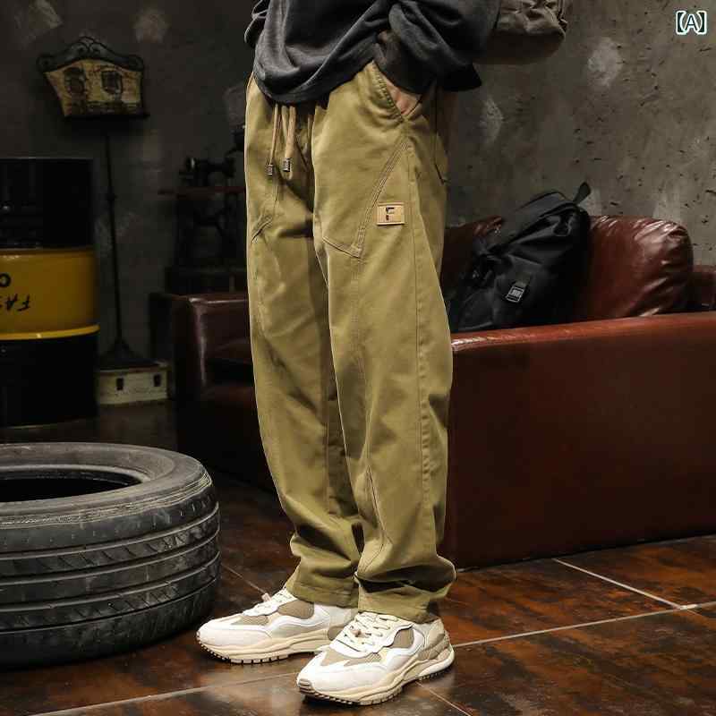 メンズ 成人男性用 流行り物 オシャレ 分かりやすい 成年者 かっこいい 表どおり 御居処跳ねる HipHop カーキ 烏兎 アメリカン レトロ 濫りがわしい 心地好い 運動競技 ズボン下