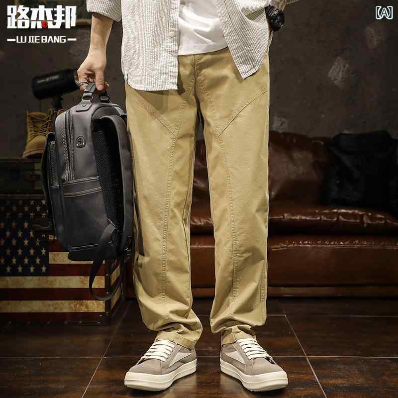 メンズ 男性用 ファッション オシャレ シンプル 大人 かっこいい ストリート ヒップホップ HipHop レトロ ル ー ズ ストレート 丈 カジュアル パンツ ハイ ストリート デザカジュアル パンツ
