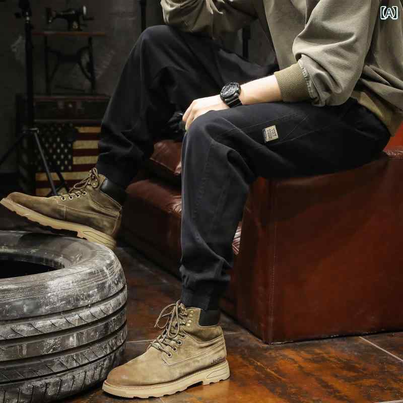 メンズ 男性用 ファッション オシャレ シンプル 大人 かっこいい ストリート ヒップホップ HipHop 春秋 アメリカン ヘビーウェイト カジュアル パンツ ルーズ パンツ アウトドア 通勤 登山