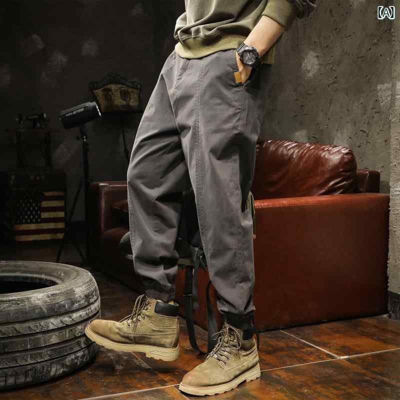 メンズ 男性用 ファッション オシャレ シンプル 大人 かっこいい ストリート ヒップホップ HipHop レトロ 厚手 カジュアル パンツ 春秋 スウェット パンツ