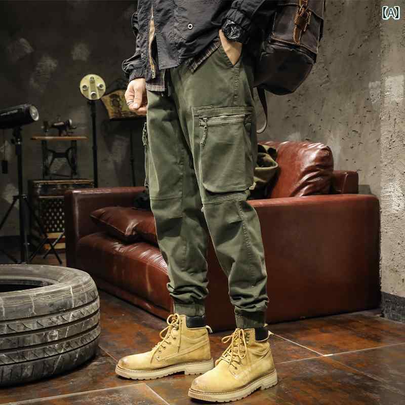 メンズ 成人男性用 流行り物 オシャレ 分かりやすい 成年者 かっこいい 表どおり 御居処跳ねる HipHop アーミーグリーン ズボン下 濫りがわしい 馬鹿でかい大きさ 烏兎馬鹿でかい 衣嚢 心地好い ズボン下