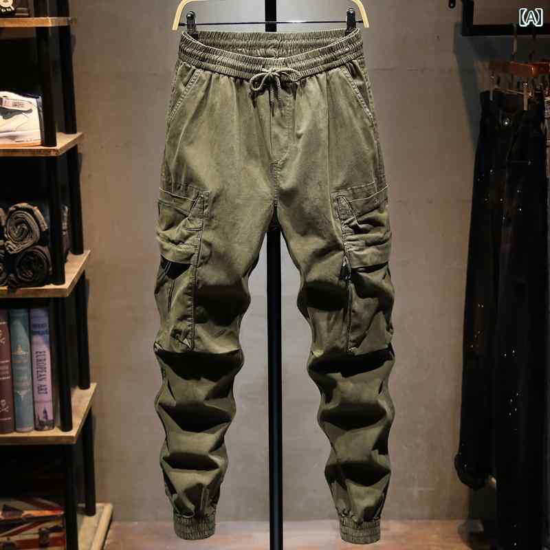 メンズ 成人男性用 流行り物 オシャレ 分かりやすい 成年者 かっこいい 表どおり 御居処跳ねる HipHop 心地好い マルチ 衣嚢 濫りがわしい 綿 綿織物 カーキ 積貨委託貨物 ズボン下