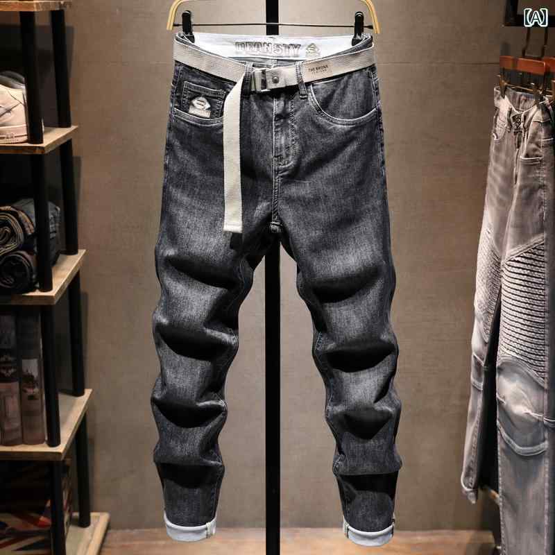 メンズ 成人男性用 流行り物 オシャレ 分かりやすい 成年者 かっこいい 表どおり 御居処跳ねる HipHop デニム 春夏 心地好い 伸縮性 か細い 引っ切り無い ズボン下