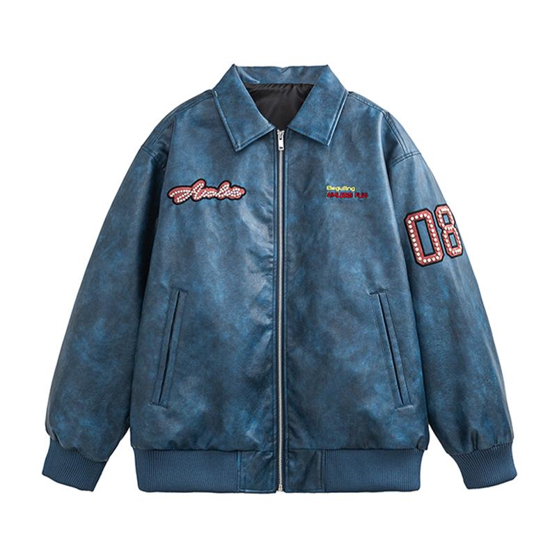 メンズ 流行り物 服 用 オシャレ 分かりやすい 成年者 かっこいい 馬鹿でかい大きさ 表どおり 成人男性服 アメリカン レトロ PUなめし革 自動自転車 上衣 御居処跳ねる 表どおり