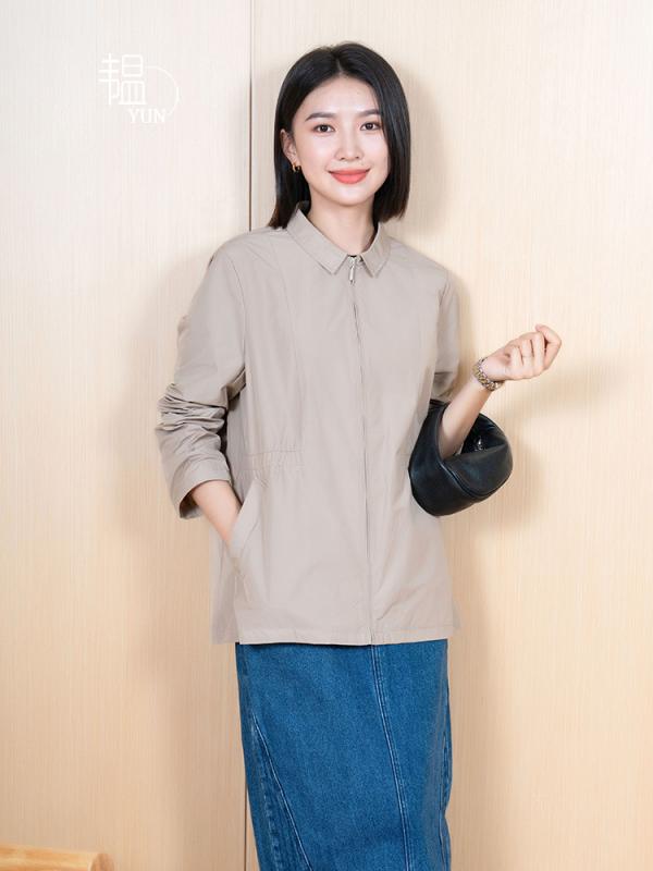 アウター レディース 夏 厚地の外套 ゆったり 心地よい トップス 通いお召しもの 普段使い走り 余暇 生あたたかい 軽さ 伸縮性 伸ばすこと 綿原料品 ジーンズ ゆったり Vのど首 黒いこと 薄墨色 カーキ 秋 冬 オール時節 ユニ一発やる