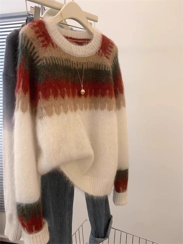 春 コーデ レディース ファッション オシャレ カワイイ シンプル きれいめ ナチュラル 上品カジュアル 婦人服 ハイエンド コントラスト セーター トップス